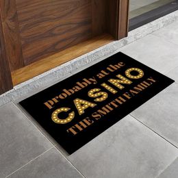 Carpets Probably At The Casino Personalised Door Mat For Entrance Non-Slip Rubber Backing Doormat Indoor Floor Home Decor Rug House