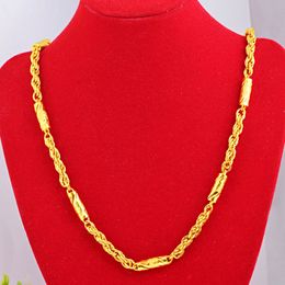 Hiphop Personalised Necklace 18K Yellow Gold Filled Rope Geometric Style Custom Necklace Chain For Men 239H