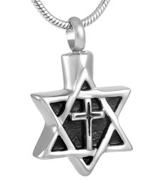 IJD8442 Stainless Steel Star Cremation Pendant Necklace Ashes Souvenir Urns Bracket Memorial Jewelry for Pet Pendant Jewelry1258150
