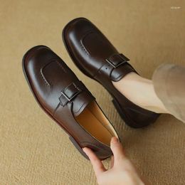 Dress Shoes 2024 Oxford Women Split Leather For Spring Loafers Summer Brogues Pumps Retro Ladies
