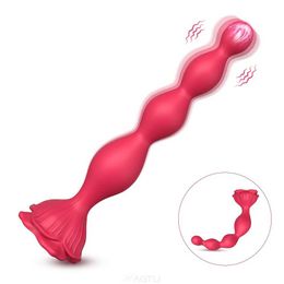 Other Health Beauty Items Butt Plug Anal Beads Vibrator for Women Prostate Massager Anal Plug Men Silicone Masturbator Adults s for Man Woman Y240503