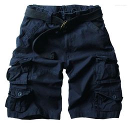 Gym Clothing 2024 Summer Multi-pocket Camouflage Mens Shorts Casual Loose Camo Knee-length Cargo With Belt S-3XL