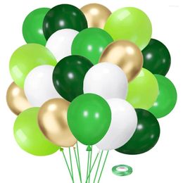 Party Decoration 50pcs 12 Inches Green White Gold Latex Balloons For Boys Baby Shower Birthday Bridal Wedding Jungle Decorations