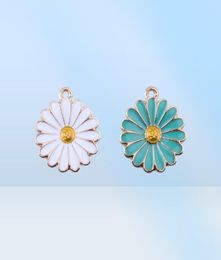 New Arrive Bulk 100pcslot Enamel daisy flower charms pendant 1821mm Gold plated 2 Colours for option5356908