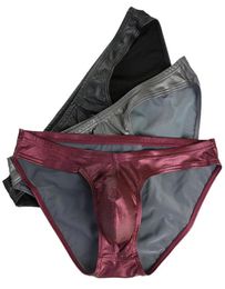 Underpants Faux Leather Mens Underwear Briefs Gay Penis Pouch Sexy Bikini Men Panties Male Lingerie7440947