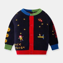 Sets Cyrus 2-7 2022 New Design Baby Winter Clothing Joker Sweater Cardigan Girl Autumn Childrens Drawing Q240508