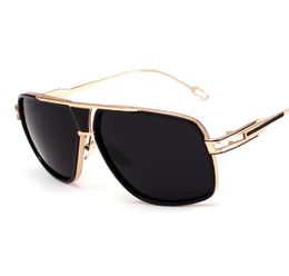 Oversized Men Sunglasses Brand Designer Women Flat Top Sun Glasses Square 18 K Gold Male Mirror High Quality Five Style Female6538245