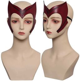 Party Masks Adult Scarlet Witch Role Playing Latex Mask Movie Headgear Helmet Halloween Costume Props Gifts Q240508