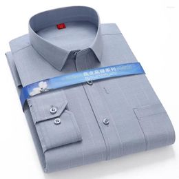 Men's Dress Shirts Long Sleeved Shirt 4 Seasons Business Formal Office Top Soft Breathable Comfortable Luxury Social Groomsman S-4XL