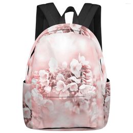 Backpack Flower Plant Cherry Blossom Pink Backpacks Teenagers Student School Bags Laptop Men Women Female Travel Mochila