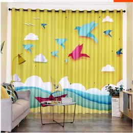 Curtain Customised 3d Curtains Cute Cartoon Children's Room Boy Girl Bedroom Kid Bay Window French Blackout