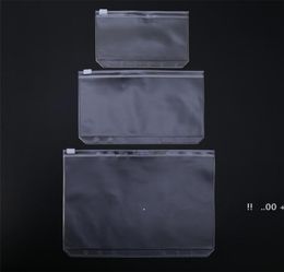 newSimple A5A6A7 Transparent PVC Bag Waterproof Plastic Storge Zipper File Folder Notepads Pocket Document 6 Holes School Suppli9716829