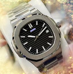 Automatic Date Iced Out Men Three Stiches Watch Japan Quartz Battery Calendar Stainless Steel Band Clock Square Dial Face Imported Crystal Mirror chain Watches