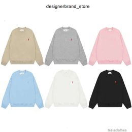 Designer Amis Sweater Men Womens Korean Fashion a Heart Pattern Round Neck Knitwear Sweatshirts Luxury Brand Sweaters Pairs Price Discount Q3V6