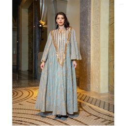 Ethnic Clothing Eid Party Dress Women Muslim Embroidery Sequins Mesh Maxi Dresses Morocco Kaftan Dubai Robe Turkey Abaya Islamic Jalabiya