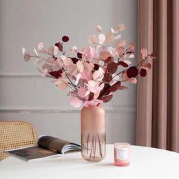 Decorative Flowers Wreaths Autumn Artificial Plant Faux Leaves Eucalyptus Long Branch Home Wedding Decoration Silk Flowers Fake Plants Diy Table Decoration