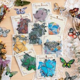 Gift Wrap 40 Pieces /Pack Colourful Butterfly Collection Material Sticker DIY Scrapbooking Refrigerator Wall Book