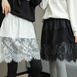 Skirts Lace lace fake womens shirt fabric adjustable fake top bottom sweep fake hem detachable waist hemL2405