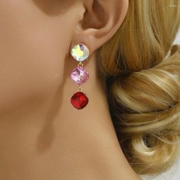 Dangle Earrings Romantic Glamorous Female Shiny Glass Holiday Charm Decor Drop For Women Trend Luxury Wedding Party Jewellery Gift