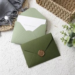 Gift Wrap Envelope 300g Storage Postcards Business 20pcs/lot Giftbox Paper Green Wedding Invitations Supplies Message 16x12cm Bag For