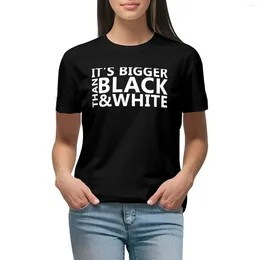 Women's Polos Jidion Merch BLM Its Bigger Than Black And White T-shirt Animal Print Shirt For Girls Shirts Graphic Tees Tight Women