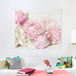 Tapestries Peonies On White Tapestry Wallpaper Bedroom Decoration