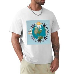 Cats Earth Day T-Shirt for a boy Aesthetic clothing men clothes shirts graphic tees oversizeds plain summer top t shirt men Y240514