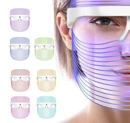 Top Design 7 Colours LED Mask Skin Care Wrinkle Acne Treatment Light Therapy Shield USB Rechargeable Whitening PDT Machine Pon F2209351