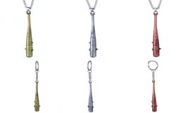 10PC Vintage Charm The Walking Dead Keychain Negans Bat LUCILLE Keyring Baseball Key Chain For Men Jewellery Accessories Wholesa1763201