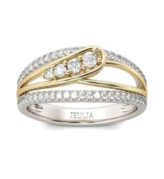Two-Color Gold-Plated Diamond Rings for Women Full Crystals Fashion Female Finger Ring Jewellery Accessories9870556
