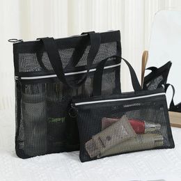 Storage Bags Organiser Case Square Bag Wash Pouch Makeup Mesh Cosmetic Shower Handbag Transparent Toiletry