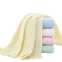 Towels Robes Baby Bath Towel Kids Swaddle Wrap Bedding Pure Cotton Bubble Muslin Blanket 6 Layers Infant Gauze Receiving Blanket 105*105cm