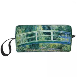 Storage Bags The Waterlily Pond Green Travel Toiletry Bag Claude Monet Lilies And Bridge Cosmetic Makeup Organiser Beauty Dopp Kit