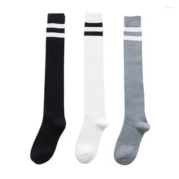 Women Socks Over Knee Stripe Stockings Girls Japanese Kawaii Casual Thigh High Womens Long School Uniform Accessories