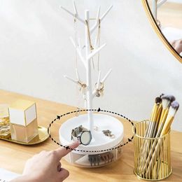 Jewelry Tray Keychain Display Stand Tree Shape Multi-fork Earrings Necklace Ring Tray Organizer Space-saving Jewelry Holder Bedroom Supplies