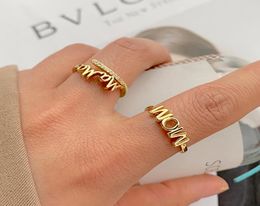 Cluster Rings 2021 Korean Female039s Zircon Ring Simple MOM Adjustable Opening For Women Mother039s Day Jewellery Gift3011727