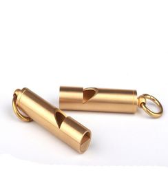 10mm Solid brass EDC Emergency Safety Survival Aid Whistle Keychain For Camping Hiking Tools9869003