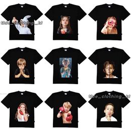 Designer Men's Korea Fashion Brand Adlv Teddy Bear Short Sleeve Doughnut and Girls' T-shirt Couple's Loose Half Sweep Size 11 DIEO 561