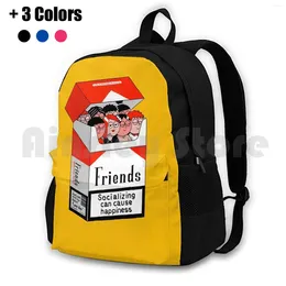 Backpack Friends Socializing Outdoor Hiking Riding Climbing Sports Bag Movies 90S Tv Show Cigarettes Funny