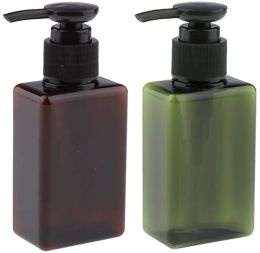 wholesale PETG Pump Bottles Square Lotion Shower Gel Bottle Refillable Empty Plastic Container for Makeup Cosmetic Bath Shower Shampoo ZZ
