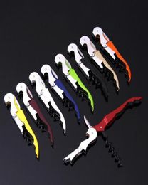 Stainless Steel Cork Screw Corkscrew Candy Colour MultiFunction Wine Bottle Cap Opener Double Hinge Waiters Corkscrew Wine Opener 1429419