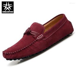 Casual Shoes Classic Style Men Driving Eu 38-44 Suede Leather Slip-on Nylon Lace Design Man Fashion Loafers