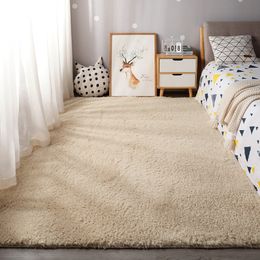 Thick Solid Color Carpet Simple Non-slip Living Room Rugs Furry Mat Bedside Rug Plush Large Area Rug Home Decor tapetes de sala 241d