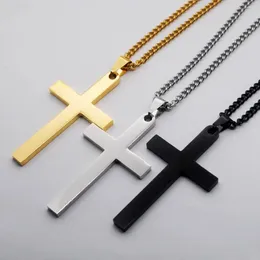 Pendant Necklaces Hip Hop Rock Cross Necklace For Men Women Black Gold Colour Party Everyday Jewellery