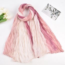 Scarves Autumn And Winter Balinese Yarn Gradual Colour Wrinkle Hand Painted Thin Scarf Matching Tie Dyed Fried Dough Twists Sc