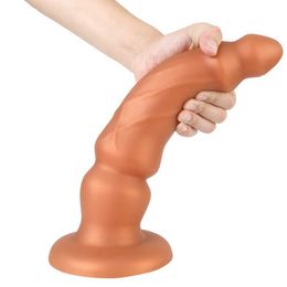 Other Health Beauty Items Male female adult liquid silicone prostate massager large false penis anal plug Q240508