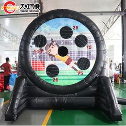 wholesale Free Door Ship Outdoor Activities 5mH (16.5ft) with 6balls Double Sides Inflatable Dart Board Soccer Football Golf Dart Shooting Carnival Game Toys for Sale