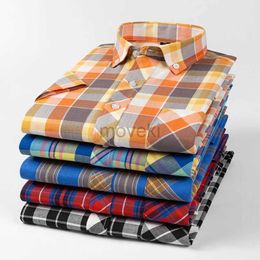 Men's Dress Shirts New 100% Cotton Plaid Shirts For Mens Short Sleeve Fashion Casual Design Young Soft Comfortable Cardigan Dress Shirt Blouse 6XL d240427