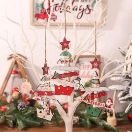 Storage Bags Christmas Tree Decorations Santa Claus Reindeer Wooden Ornament For Windows Indoor Home And Outdoor Party