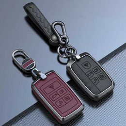 Car Key Zinc Alloy Cowhide Car Remote Key Case For Land Rover Range Rover Sport Velar Evoque Freelander2 Discovery Jaguar XF XJ XJL XE T240510